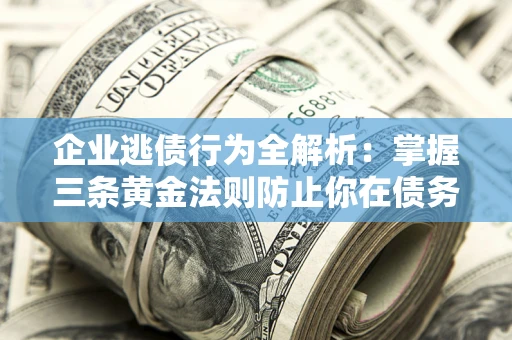 北京企业逃债行为全解析：掌握三条黄金法则防止你在债务乱局中“踩雷”