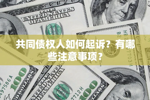 北京共同债权人如何起诉？有哪些注意事项？